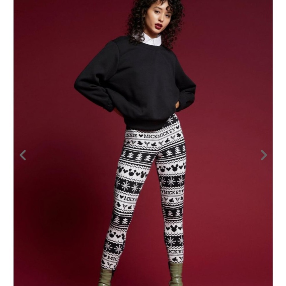 Disney Mickey Mouse Holiday Fair Isle Leggings